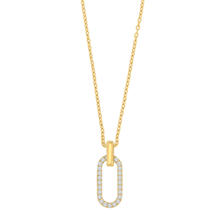 8kt. Anhänger m/cz und Verg. Silber Kette