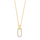 8kt. Anhänger m/cz und Verg. Silber Kette