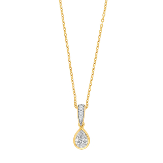 8kt. Anhänger m/cz und Verg. Silber Kette