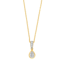 8kt. Anhänger m/cz und Verg. Silber Kette