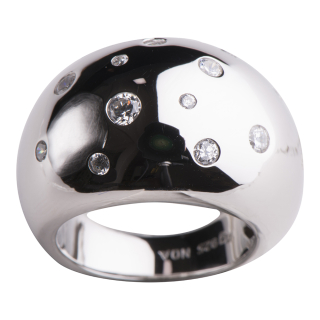 Rhodinierter Silber Ring mit Zirkonia Gr.60