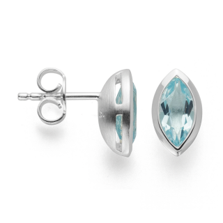 925/- Ohrstecker, rho. Pol, Topas Sky Blue 1,26