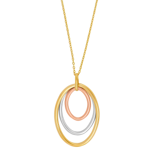 8kt. Anhänger m/ Verg. Silber Kette