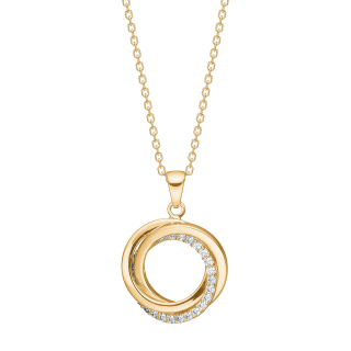 8kt. Goldanhänger m/verg. Silber Kette