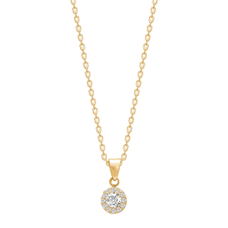 8kt. Goldanhänger cz m/verg. Silber Kette