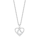 Rhod. Silber Halskette Herz m/cz