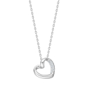 Rhod. Silber Halskette Herz m/cz