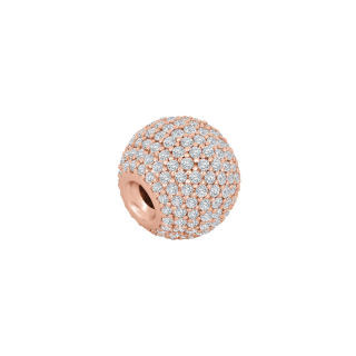 Rosa Verg. Silber Kugel System-Verschlüsse m. Pave cz