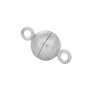 Rhod. Silber Magnet Perlenverschluss 8mm matt