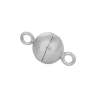 Rhod. Silber Magnet Perlenverschluss 8mm dia.cut