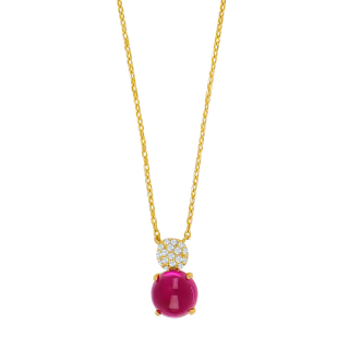 Vergoldet Silber Halskette OFELIANOR rosa