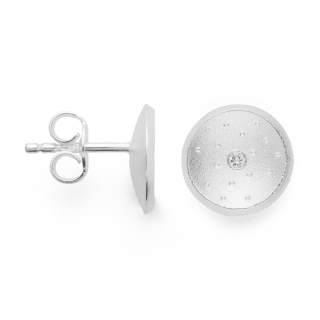 925/- Ohrstecker Sand Matt, Brillanten 0,02