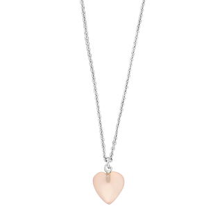 Rhod. Sil Halskette YOU52 pink Chalcedon
