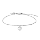 Rhod. Silberarmband Herz m/cz
