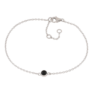 Rhod. Sil. Armband SWEETS52 schwarzer Onyx 4,5mm