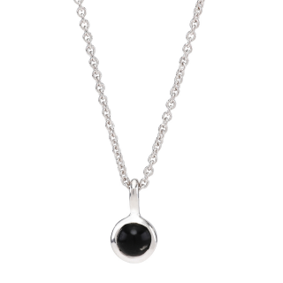 Rhod. Sil. Halskette SWEETS52 schwarzer Onyx 5mm