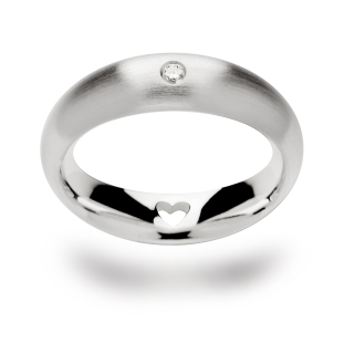925/- Ring matt., Brillant 0,03ct W-SI
