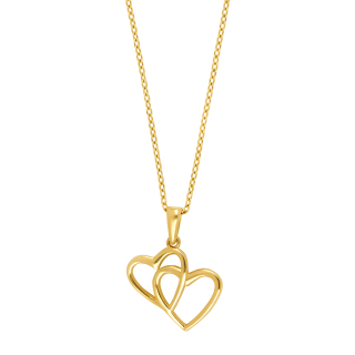 8kt. Gold Anhänger m/verg. Silber Kette