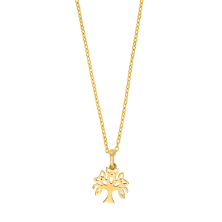 8kt. Gold Anhänger m/verg. Silber Kette