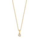 14kt. Gold Anhänger m/5mm cz m/verg Silber Kette