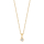 14kt. Gold Anhänger m/5mm cz m/verg Silber Kette