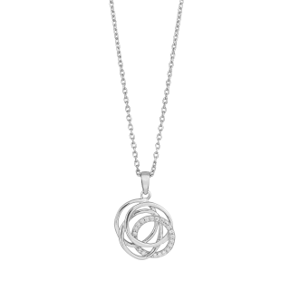 Rhod. Silber Halskette m/cz