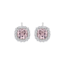 Rhod. Silber Anhänger Pink CZ 12x12
