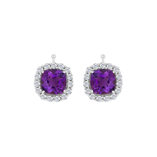 Rhod. Silber Anhänger Amethyst CZ 12x12
