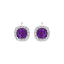 Rhod. Silber Anhänger Amethyst CZ 12x12