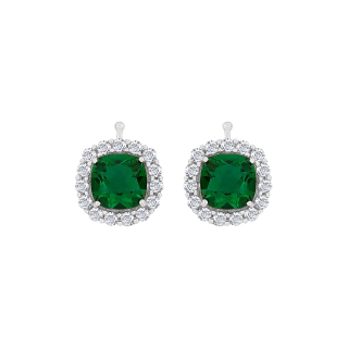 Rhod. Silber Anhänger Emerald CZ 12x12