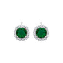 Rhod. Silber Anhänger Emerald CZ 12x12