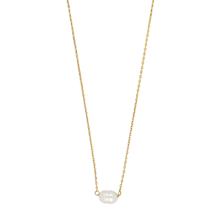 8kt. Goldhalskette m/Süßwasserperle