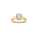 LUXURY Halo Quadrat 14kt. Goldring m. Lab. G. dia. 1,45ct...