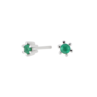 14kt. Weissesgoldohrringe m/Smaragd 2,5mm