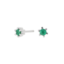 14kt. Weissesgoldohrringe m/Smaragd 2,5mm