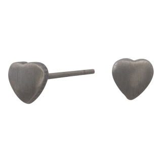 Titanium Ohrstecker Herz matt