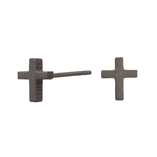 Titanium Ohrstecker Kreuz matt