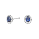 14kt. Goldohrringe m/Saphir und dia 0.09ct W/SI