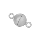 Rhod. Silber Magnet Perlenverschluss 10mm matt