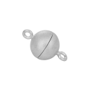 Rhod. Silber Magnet Perlenverschluss 12mm matt