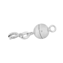 Rhod. Silber Magnet Perlenverschluss 8mm m. Schleuse