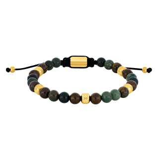 SON Armband moss agate/ilmenite bronzitite 8mm IPG