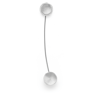 925/- Brosche matt./Gebüstet, Stahlnadelvis