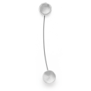 925/- Brosche, rho. matt./Gebüstet, Stahlnadelvis