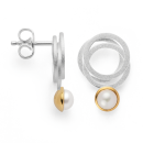 925/- Ohrstecker, Teil vg. Sand/Poliert, Perlen