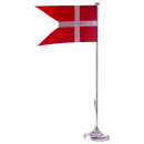 Versilberter Flaggenmast in Box 40 cm