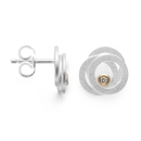 925/- Ohrstecker, vg, rho. Sand Matt/Poliert, 0,02