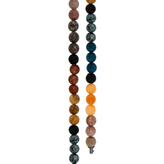 Jaspis, Schwammquarz, Karneol, Lava, Aventurin System-Kette