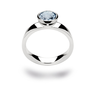 925/- Ring Poliert, Blau Topas 1,70ct