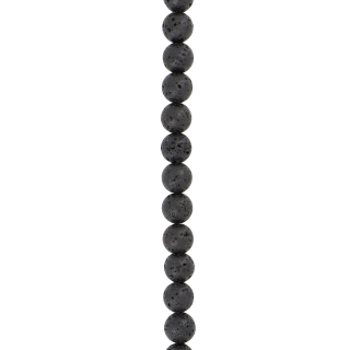 Schwarz Lava Stein Kette 8mm 45cm